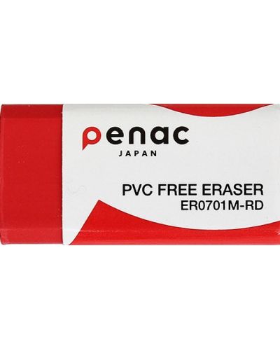 Γόμα μολυβιού Penac - 4,3 x 2,1 x 1,3 cm, κόκκινο - 1