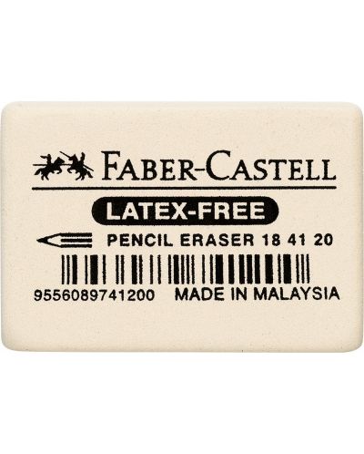 Γόμα Faber-Castell - 7041-20, μεγάλο, λευκό - 1