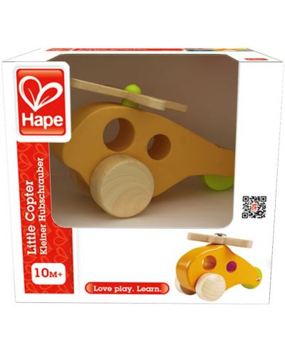 Παιδικό παιχνίδι Hape - Ελικόπτερο, ξύλινο - 1
