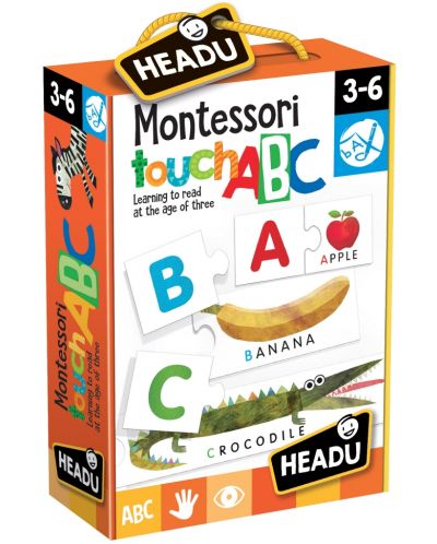 Εκπαιδευτικό παιχνίδι Headu Montessori - Αγγίξτε και αναγνωρίστε το γράμμα - 1