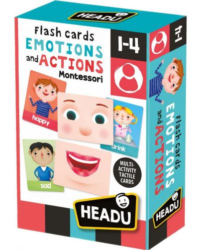 Εκπαιδευτικές κάρτες flash Headu Montessori - Συναισθήματα και πράξεις - 1