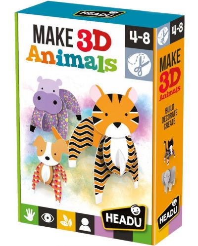 Δημιουργικό σετ Headu Montessori - Φτιάξε 3D ζώα - 1