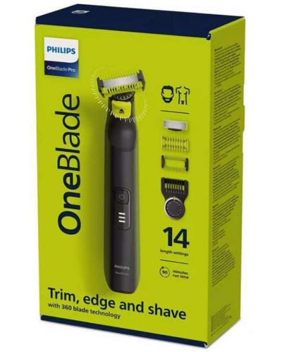 Ξυριστική Μηχανή για γένια και σώμα Philips - QP6541/15 OneBlade Pro, μαύρο - 2