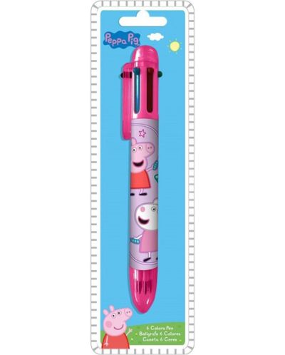 Στυλό με 6 χρώματα Kids Licensing - Peppa Pig - 2