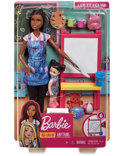 Σετ παιχνιδιού Barbie - Barbie δασκάλα τέχνης, μελαχρινή - 1