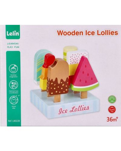 Σετ παιχνιδιού Lelin - Σταντ με παγωτά με ξυλάκι - 2