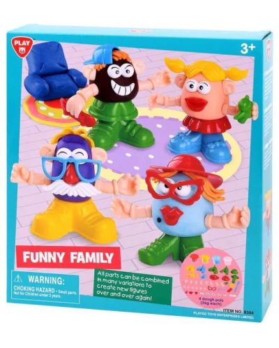 Σετ παιχνιδιού με πλαστελίνη PlayGo -Ευτυχισμένη οικογένεια - 1