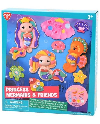 Σετ παιχνιδιού με πλαστελίνη  PlayGo - Πριγκίπισσες, γοργόνες και φίλοι - 1