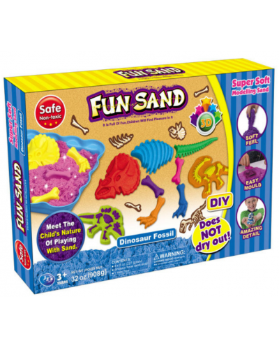 Σετ παιχνιδιού Fun Sand - Κινητική άμμος,σκελετός δεινοσαύρου - 1