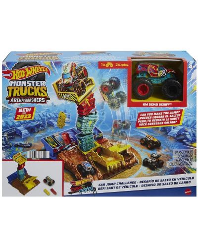 Σετ παιχνιδιού  Hot Wheels Monster Trucks - Car Jump Challenge:Παγκόσμιας Αρένας, ημιτελικός - 1