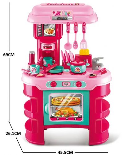 Σετ παιχνιδιών Buba Kitchen Cook - Παιδική κουζίνα, ροζ - 4