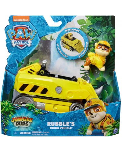 Σετ παιχνιδιού Spin Master Paw Patrol Jungle Pups - Rubble με όχημα - 1