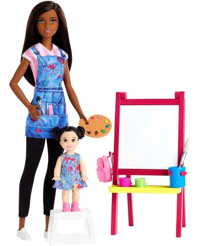 Σετ παιχνιδιού Barbie - Barbie δασκάλα τέχνης, μελαχρινή - 2