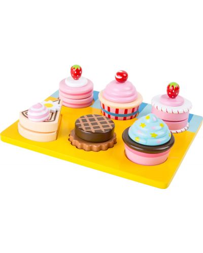 Σετ παιχνιδιού Small Foot - Cupcakes και τούρτες για κοπή,13 τεμ - 1
