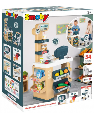 Σετ παιχνιδιού Smoby - Σούπερ μάρκετ με καλάθι αγορών - 6