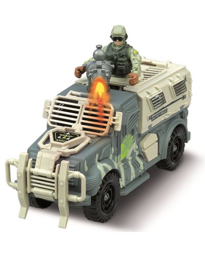 Σετ παιχνιδιού RS Toys -  Θωρακισμένο αυτοκίνητο με στρατιώτη, με ήχους και φώτα - 2