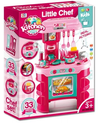 Σετ παιχνιδιών Buba Kitchen Cook - Παιδική κουζίνα, ροζ - 5