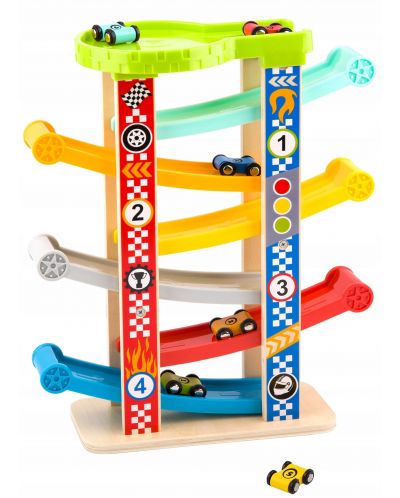 Σετ παιχνιδιού Tooky Toy - Πίστα ράλλυ με έξι αυτοκίνητα - 2