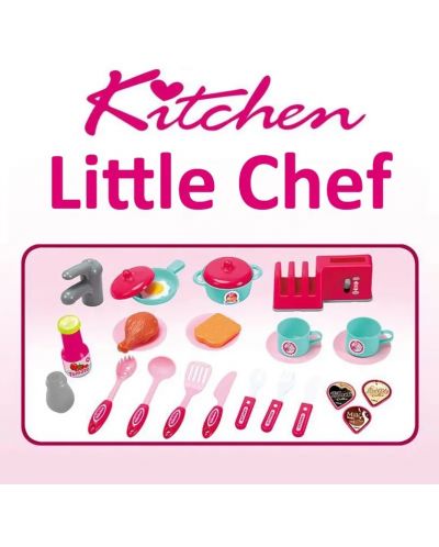 Σετ παιχνιδιών Buba Kitchen Cook - Παιδική κουζίνα, ροζ - 3
