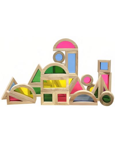 Σετ παιχνιδιού Smart Baby - Ημιδιάφανες γεωμετρικές φιγούρες με κορνίζες, 24 τεμάχια - 2