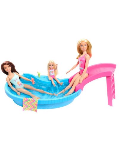 Σετ παιχνιδιών Mattel Barbie - Barbie με πισίνα και νεροτσουλήθρα - 4