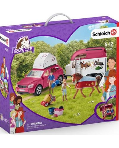 Σετ παιχνιδιού Schleich Horse Club - Ιππική κατασκήνωση με αυτοκίνητο και τρέιλερ - 1