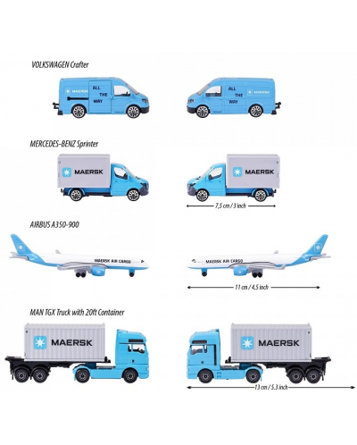Σετ παιχνιδιού Majorette - Maersk, 4 οχήματα - 5