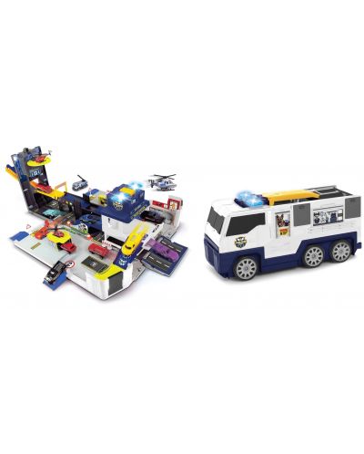 Σετ παιχνιδιών Dickie Toys - Πτυσσόμενο αστυνομικό φορτηγό - 4