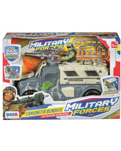 Σετ παιχνιδιού RS Toys -  Θωρακισμένο αυτοκίνητο με στρατιώτη, με ήχους και φώτα - 1