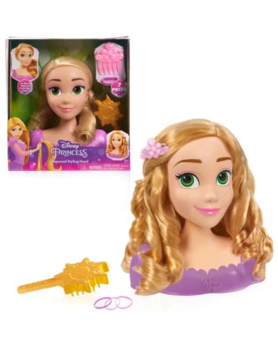 Σετ παιχνιδιού Just Play Disney Princess - Μανεκέν χτένισμα Rapunzel, με 7 αξεσουάρ - 3