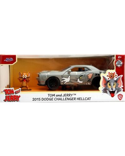 Σετ παιχνιδιών Jada Toys - Tom and Jerry, Αυτοκίνητο 2015 Dodge Challenger, 1:24 - 2