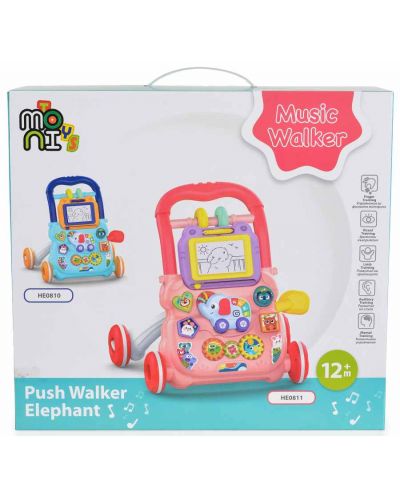 Περπατούρα  Moni Toys - Elephant, ροζ - 5
