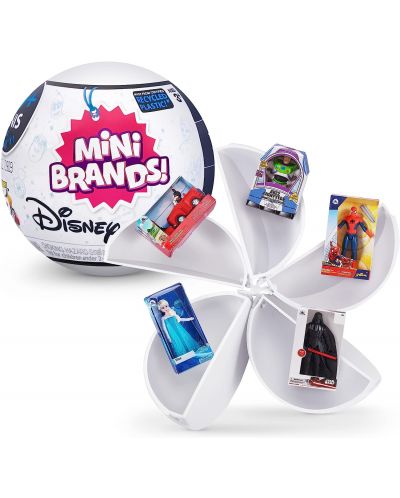 Σετ παιχνιδιού Zuru Mini Brands -Μπάλα με5 φιγούρες έκπληξη Disney, ποικιλία - 1