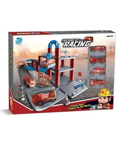 Σετ παιχνιδιού Felyx Toys - Γκαράζ, με ασανσέρ και πυροσβεστικά οχήματα - 2