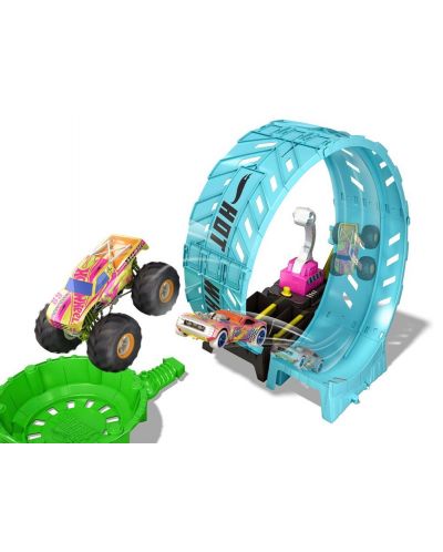 Σετ παιχνιδιού Hot Wheels Monster Truck - Φωτιζόμενη πίστα ,Επικός βρόχο  - 5
