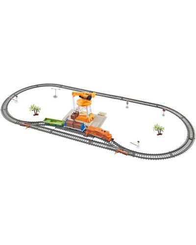 Σετ παιχνιδιού Zefeng Toys - Εμπορευματικό τρένο με ράγες και γερανό, 3 μέτρα - 1