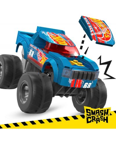 Σετ παιχνιδιού Hot Wheels Monster Truck - Smash & Crash Race Ace, 85 μέρη  - 2