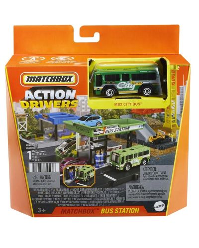 Σετ παιχνιδιού Matchbox - Action Drivers,Στάση λεωφορείου - 1