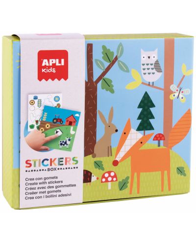 Παιχνίδι με αυτοκόλλητα και γεωμετρικά σχήματα Apli Kids - Δάσος - 1