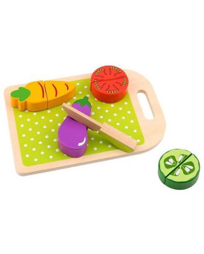 Σετ παιχνιδιού Tooky Toy -Ξύλινη σανίδα κοπής λαχανικών - 2