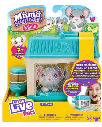 Игрален комплект Moose Little Live Pets - Σπιτάκι με ποντίκι με μωρά και εκπλήξεις - 1