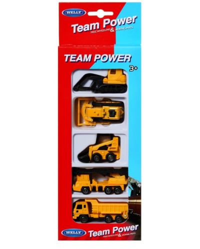 Σετ παιχνιδιού   Welly Team Power - Ταξιαρχία κατασκευών, 5 μονάδες - 1