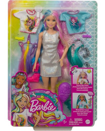 Σετ παιχνιδιού Mattel Barbie- Barbie με νεραϊδόμαλλα - 7