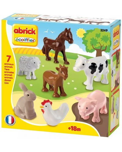 Σετ παιχνιδιού Ecoiffier Abrick - Ζώα φάρμας, 7 τεμάχια - 1