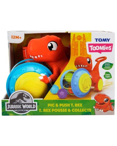 Παιχνίδι ώθησης Tomy Toomies - Jurassic World, Σπρώξε και μάζεψε με T-Rex - 2