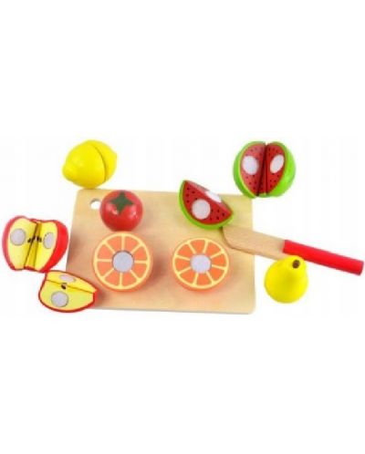 Σετ παιχνιδιού Acool Toy - Ξύλινα φρούτα για κοπή, 6 τεμάχια - 1