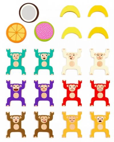 Σετ παιχνιδιού Battat - Ξύλινες πολύχρωμες μαϊμούδες  - 3