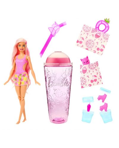 Σετ παιχνιδιού Barbie Pop Reveal - Κούκλα με εκπλήξεις, Φράουλα λεμονάδα - 3