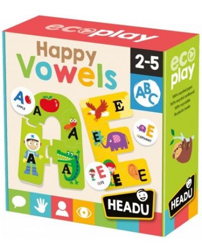 Σετ παιχνιδιού Headu Happy Vowels - Χαρούμενα φωνήεντα - 1