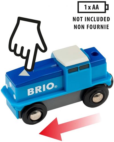 Παιχνίδι Brio - Ατμομηχανή φορτίου, μπλε - 2